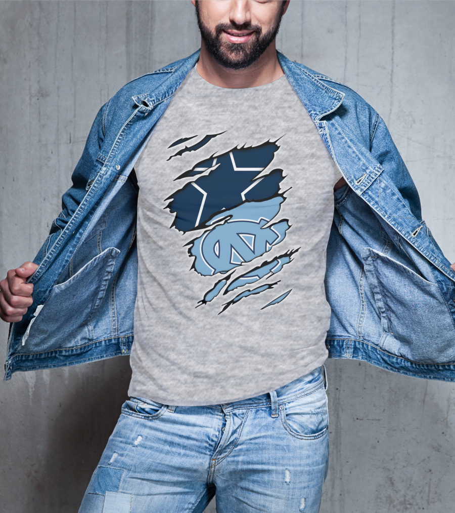 Cowboys Star Tar Heels Logo Dallas Carolina Fans T-Shirt