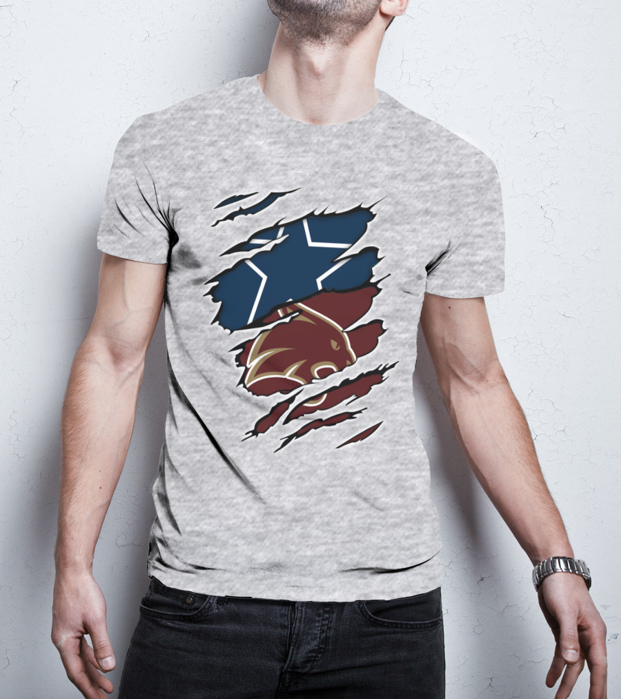 Cowboys Texas States Cowboys Star And Bear Claw Scratch T-Shirt