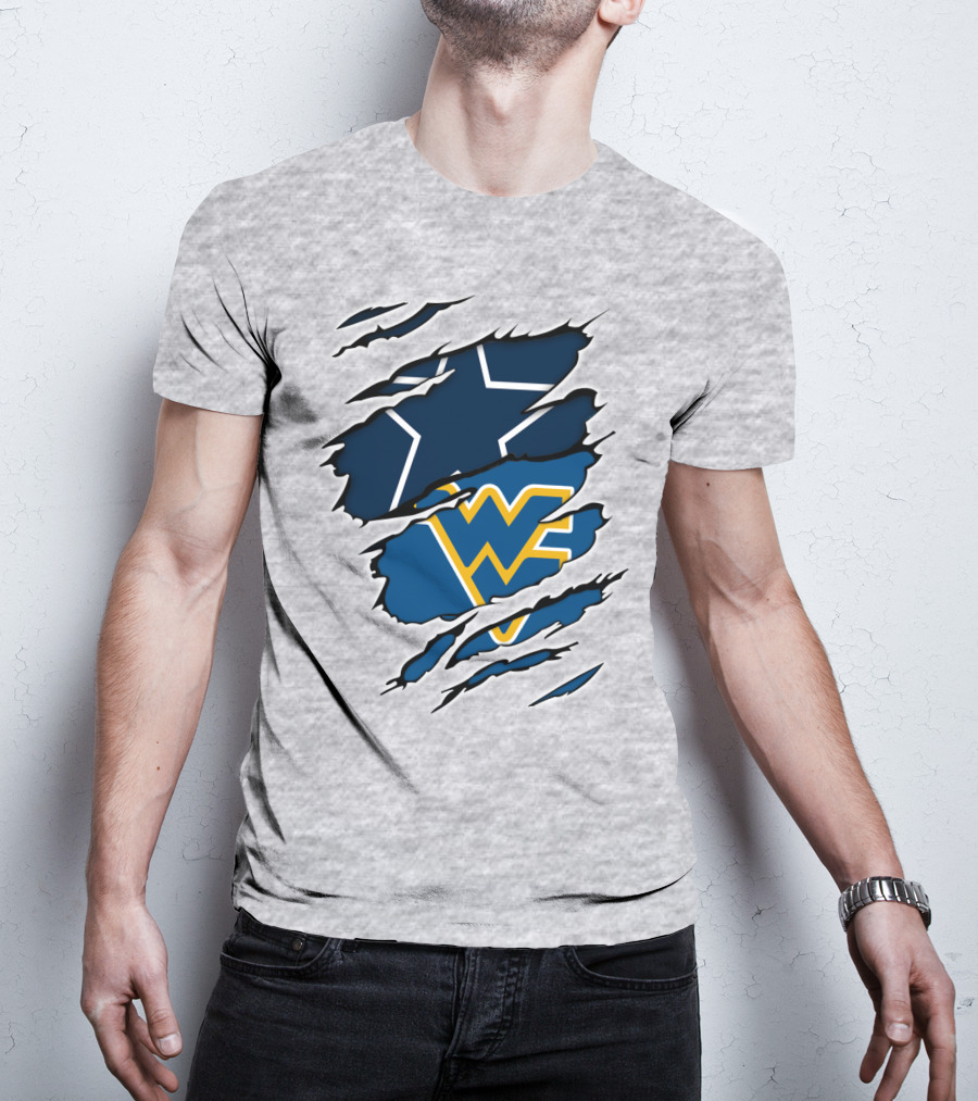 Dallas Cowboys West Virginia Mountaineers Fan Crossover T-Shirt