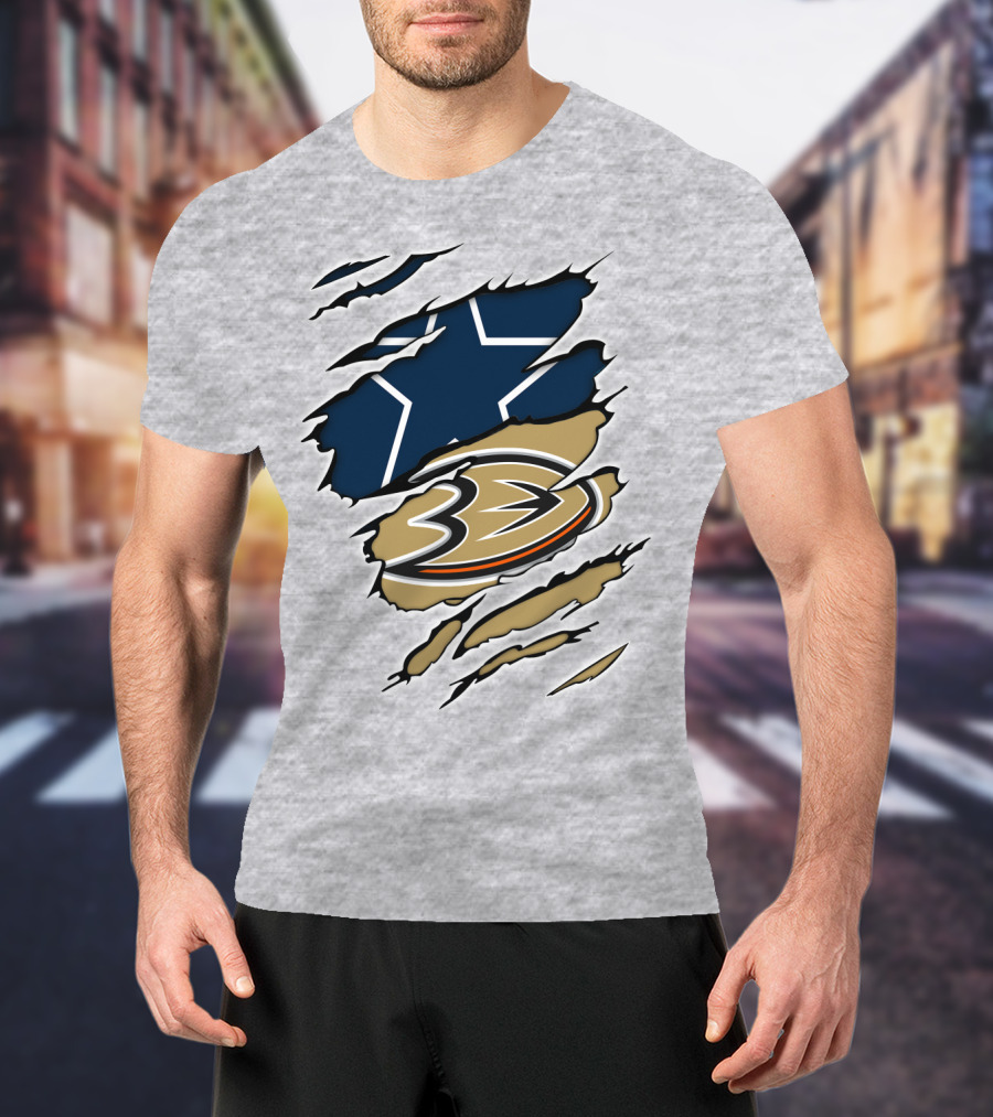 Cowboys Anaheim Ducks Logo Mashup T-Shirt