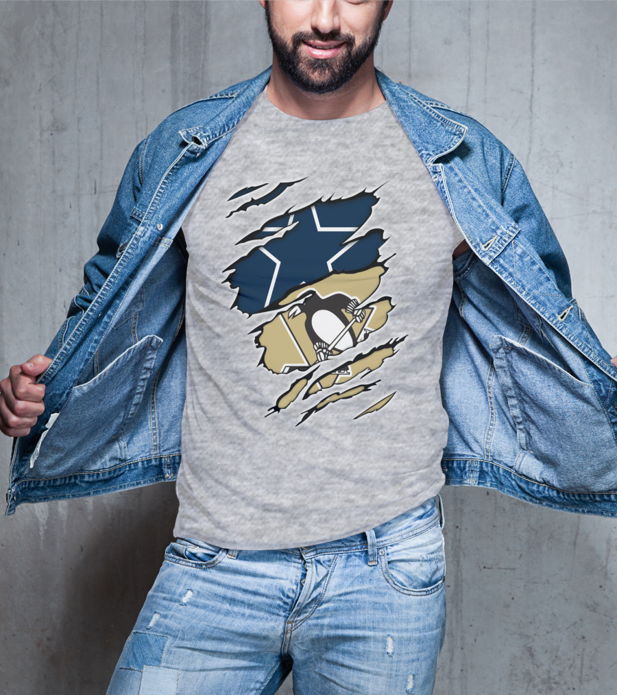 Cowboys Penguins Dallas Pittsburgh Fan T-Shirt