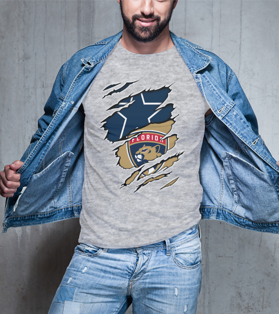 Dallas Cowboys Florida Panthers Emblem Fusion T-Shirt