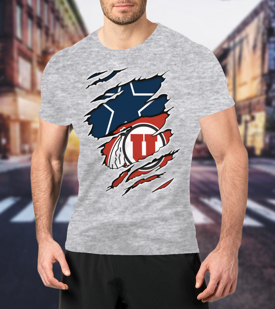 Cowboys Utah Utes Star Claw Rip T-Shirt
