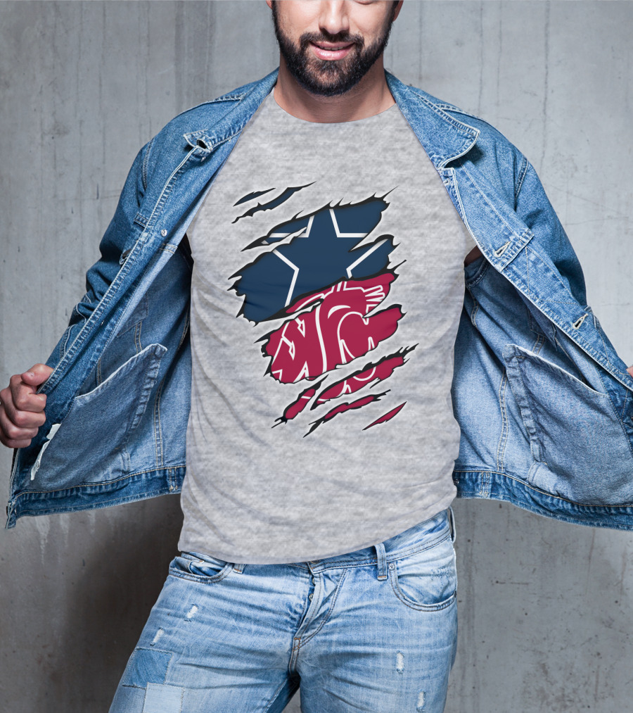 Cowboys Washington State Cougars Star Claw Marks T-Shirt