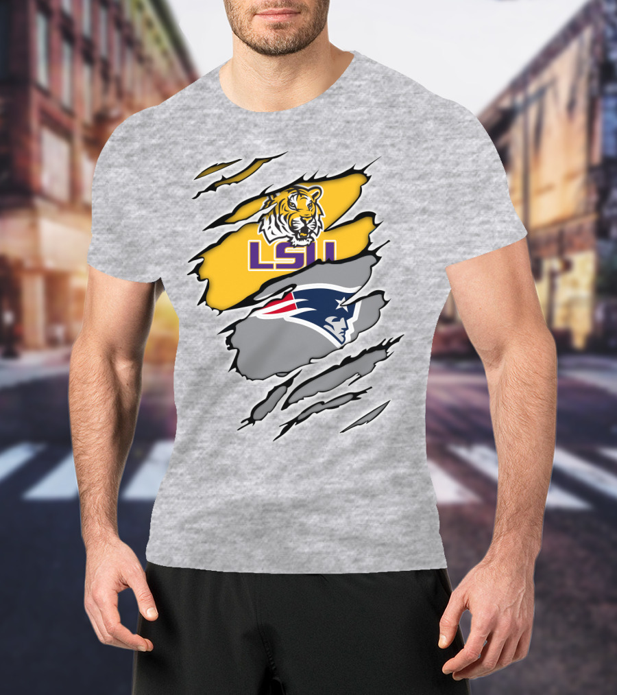 LSU Tigers Patriots Crossover Claw Marks T-Shirt