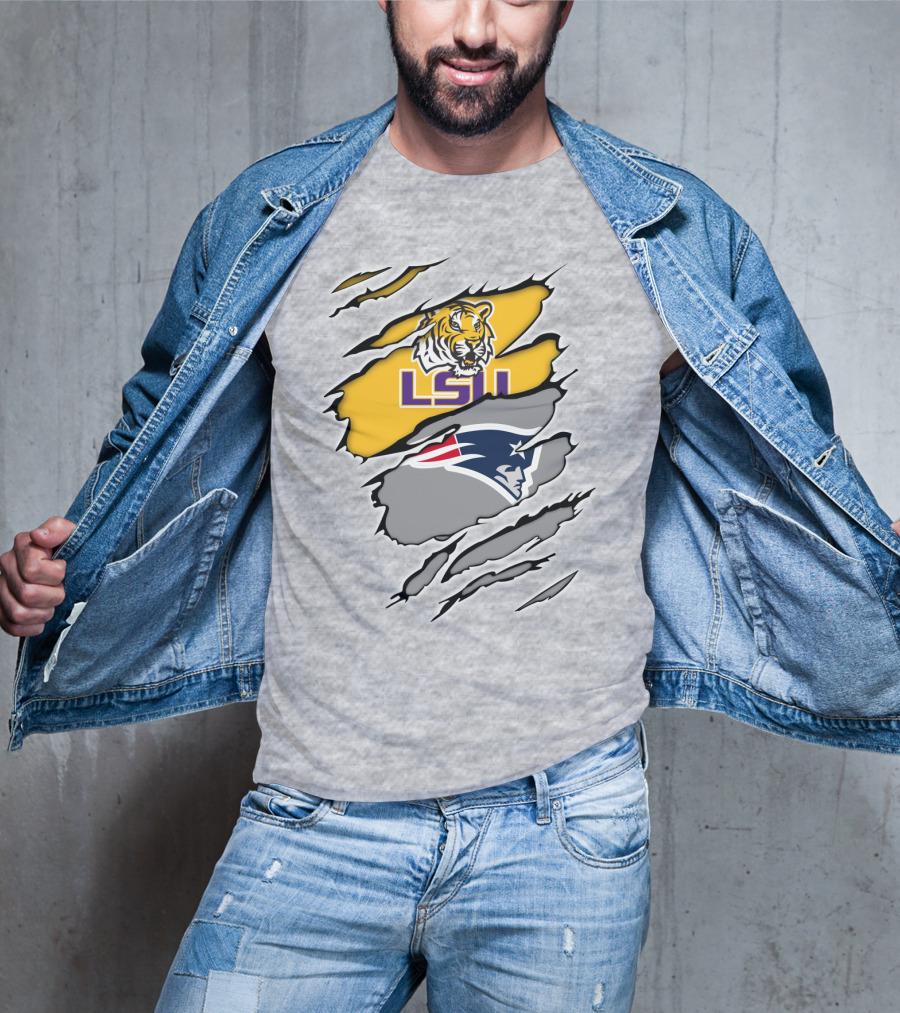 LSU Tigers Patriots Crossover Claw Marks T-Shirt