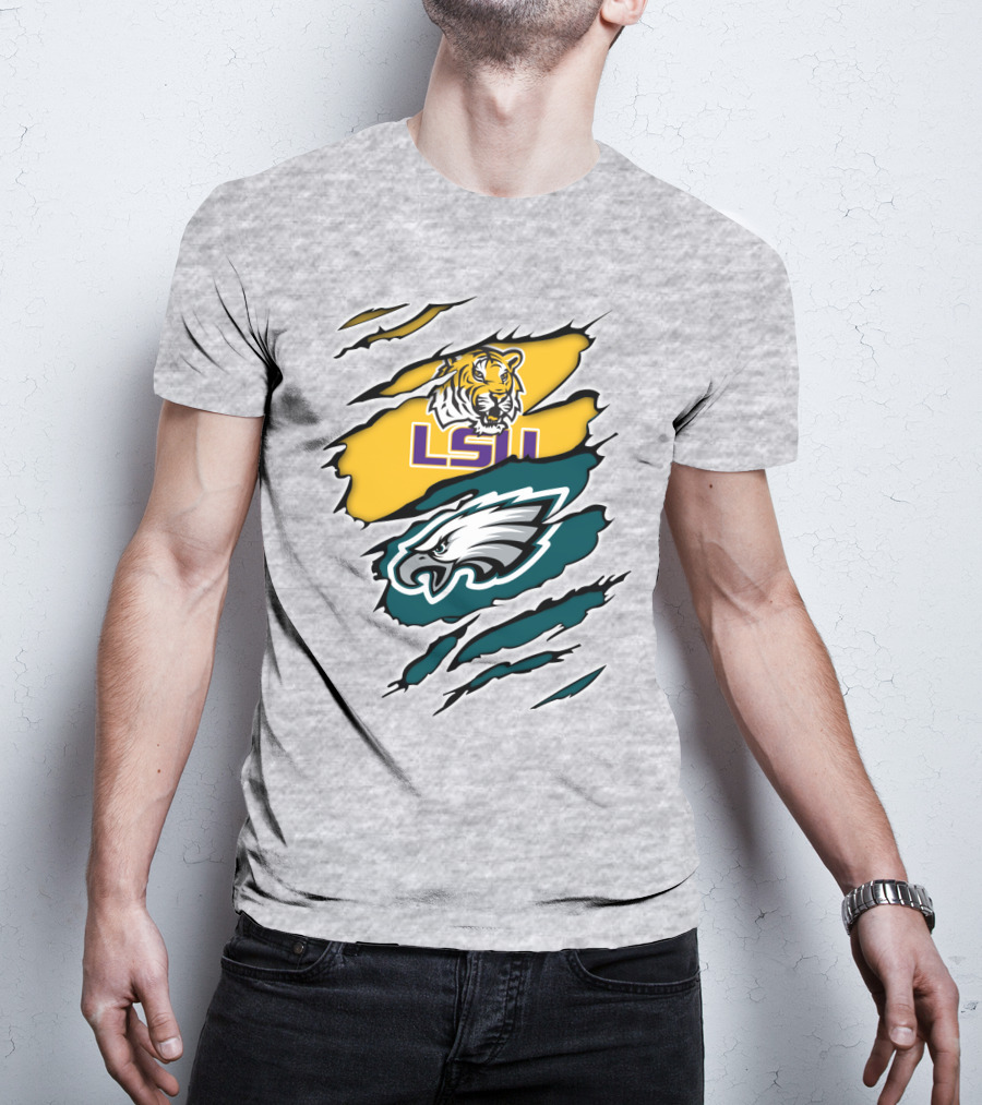 LSU Eagles Tiger And Eagle Scratch T-Shirt
