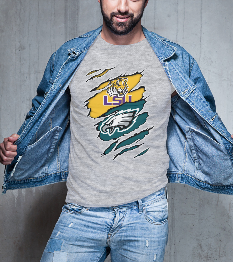 LSU Eagles Tiger And Eagle Scratch T-Shirt