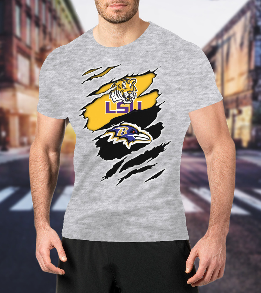 LSU Tigers Baltimore Ravens Claw T-Shirt