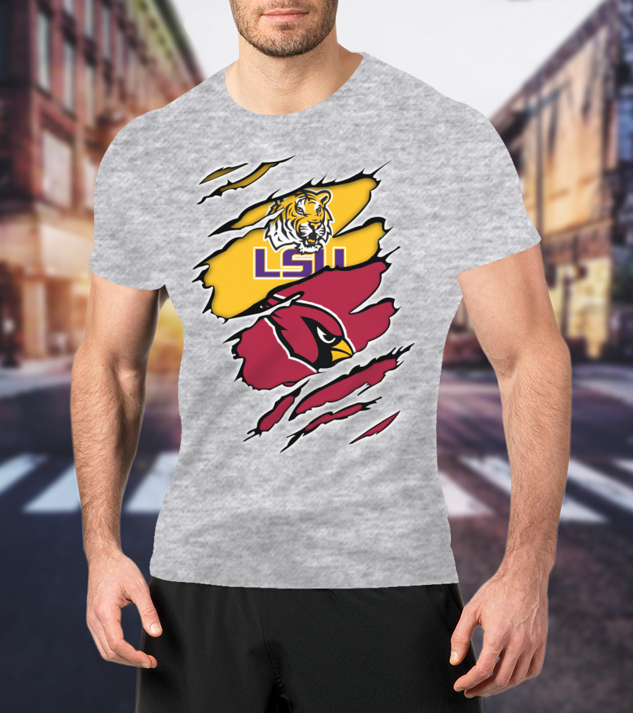 LSU Tigers Cardinals Claw Marks T-Shirt