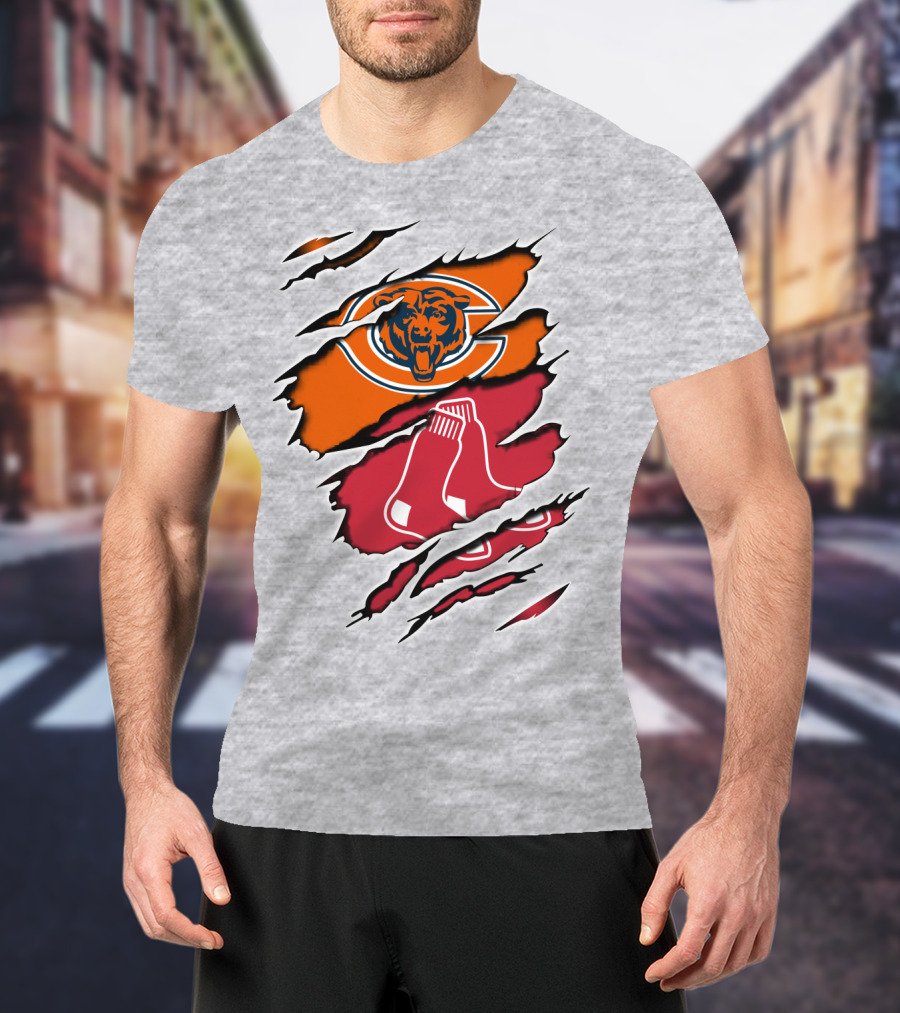 Bears Redsox Chicago Boston Sports Fusion T-Shirt
