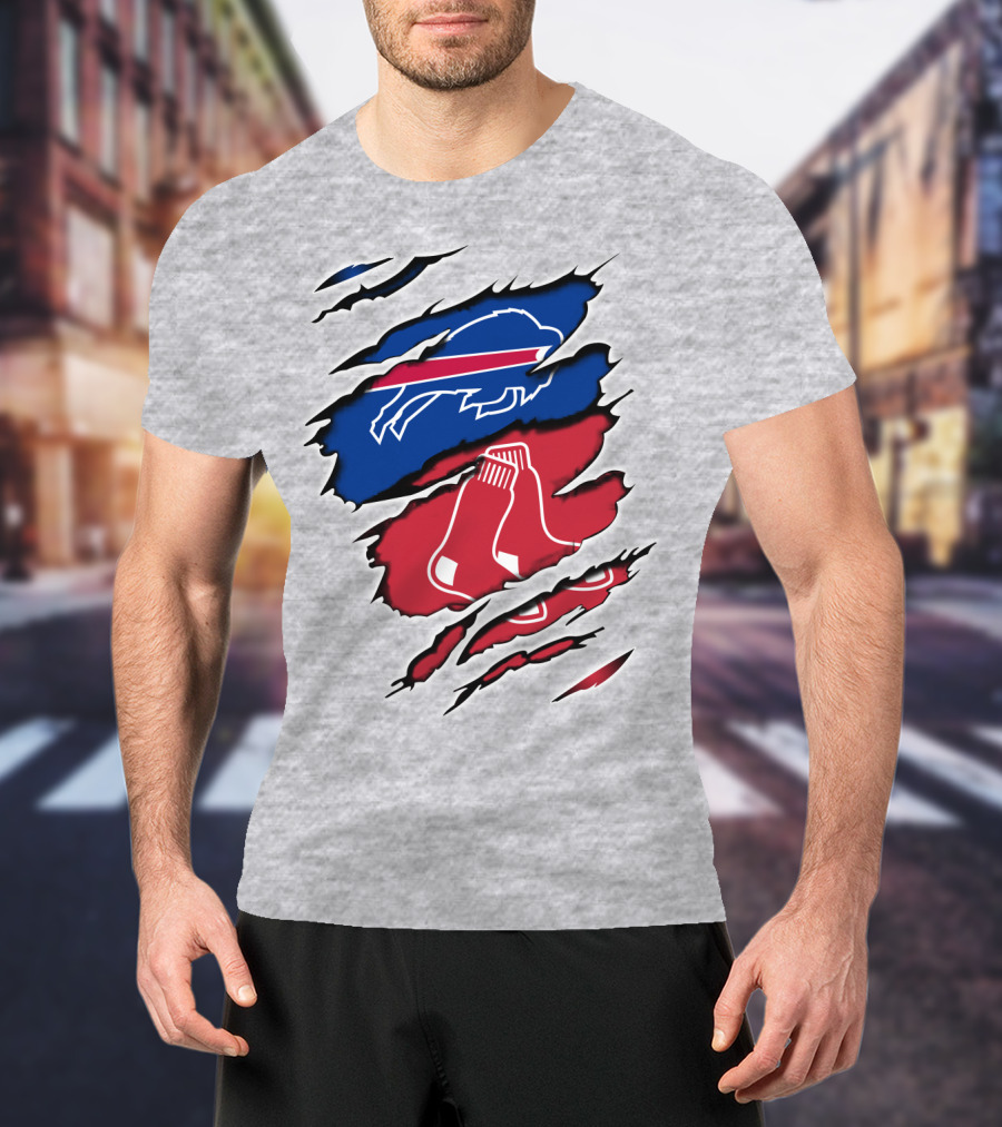 Bills Red Sox Buffalo New England Fan Gear T-Shirt
