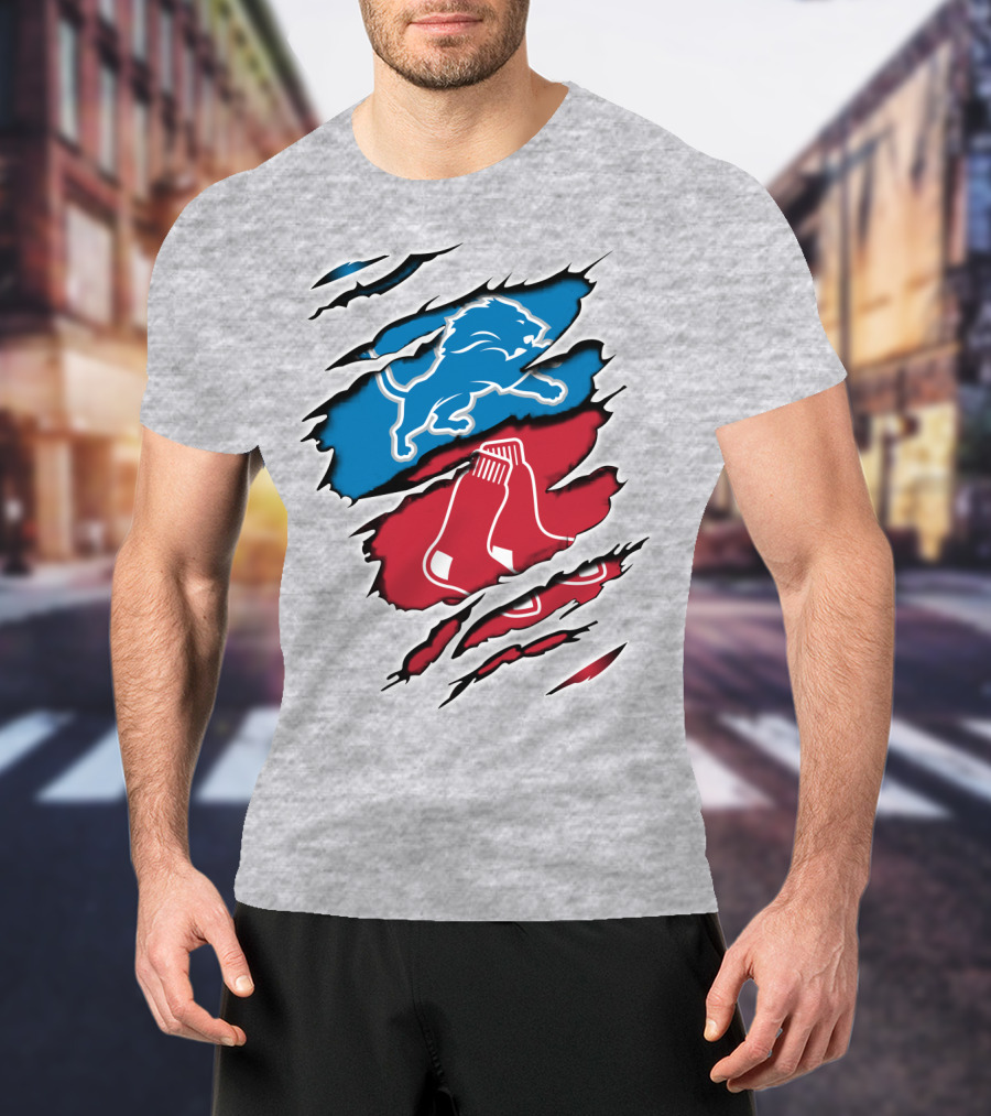 Lions Redsox Sports Crossover T-Shirt