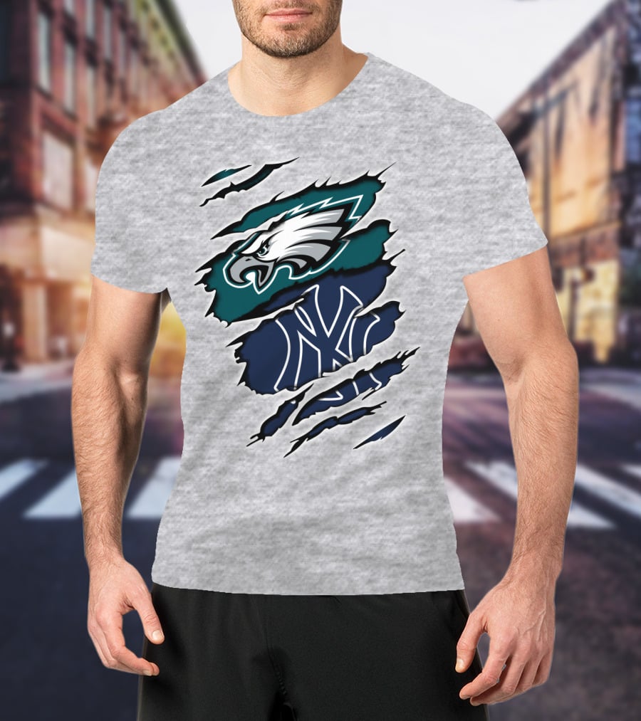 Eagles Yankees Fusion Ripped T-Shirt