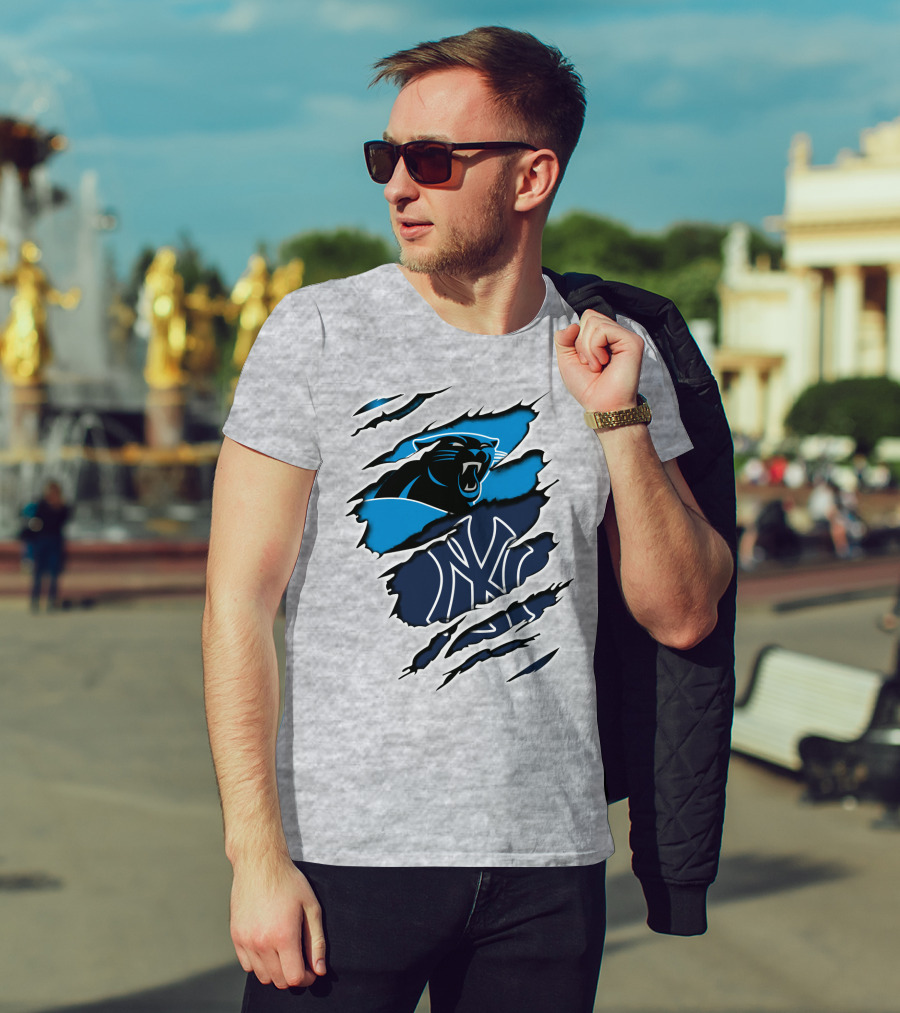 Panthers Yankees Claw Scratch Sports Fusion T-Shirt