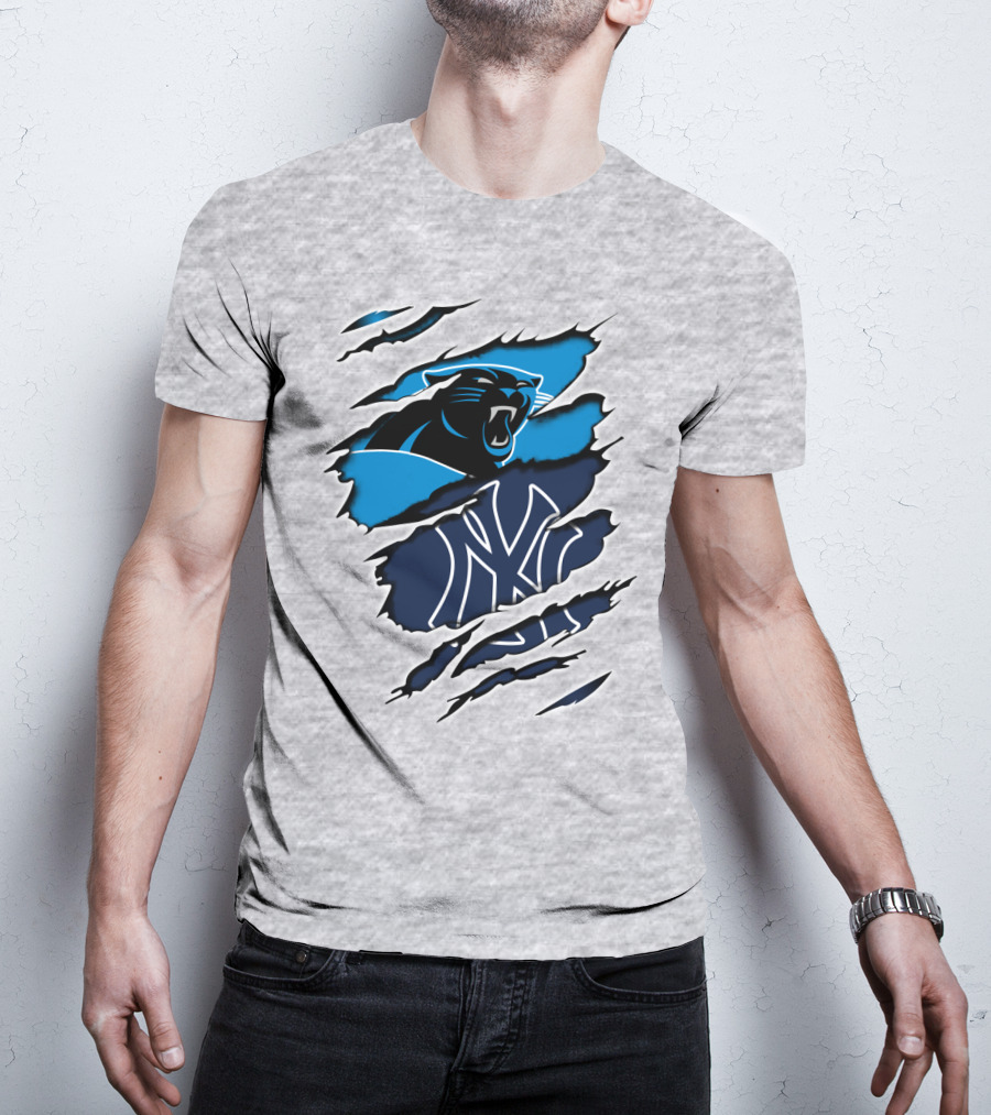 Panthers Yankees Claw Scratch Sports Fusion T-Shirt