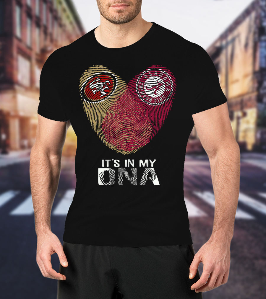 49Ers Alabama It's In My DNA Fingerprint Heart T-Shirt