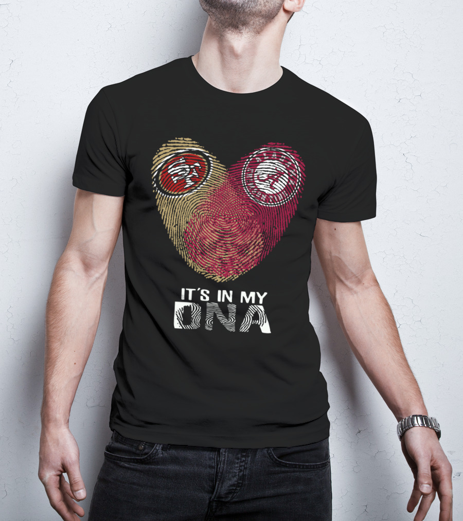 49Ers Alabama It's In My DNA Fingerprint Heart T-Shirt