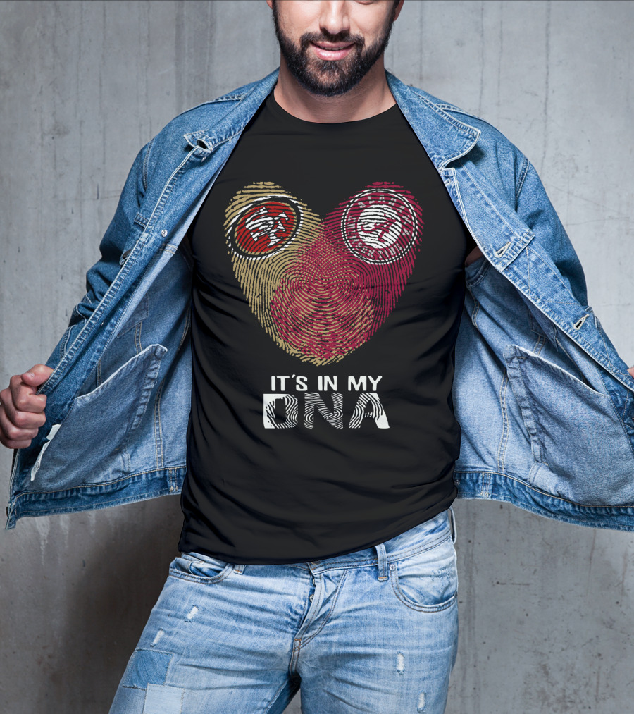 49Ers Alabama It's In My DNA Fingerprint Heart T-Shirt