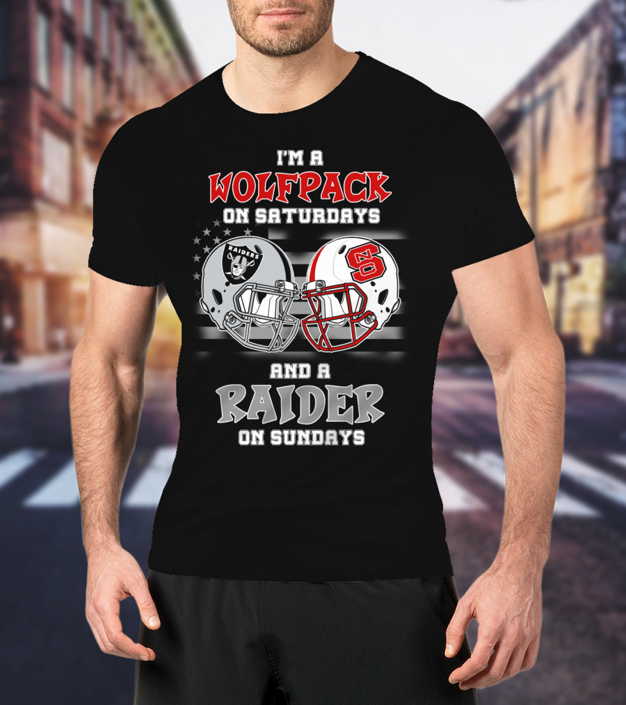 I'm A Wolfpack On Saturdays And A Raider On Sundays T-Shirt