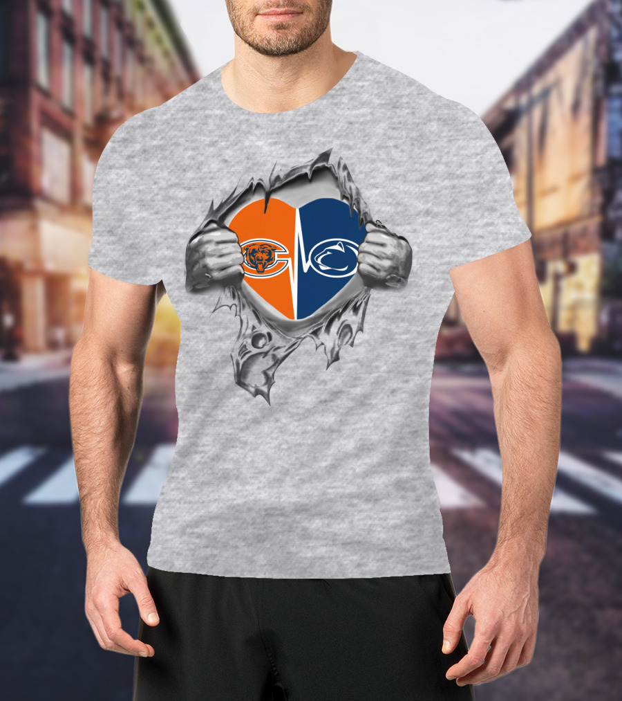 Chicago Bears Penn State Heart Fusion T-Shirt