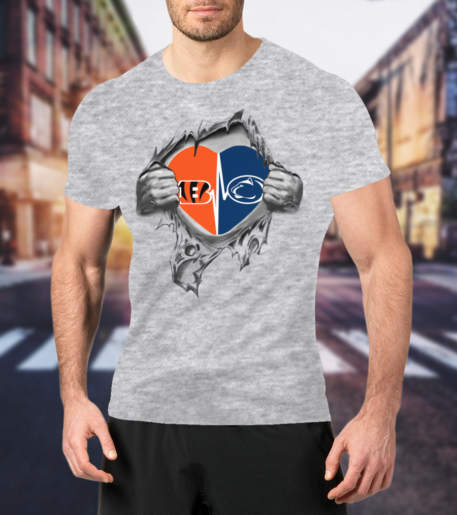 Bengals Penn State Heartbeat Fusion T-Shirt
