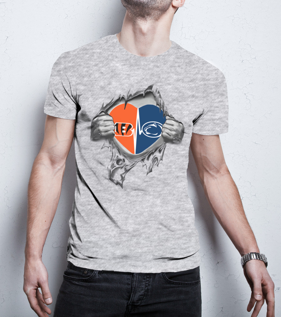 Bengals Penn State Heartbeat Fusion T-Shirt