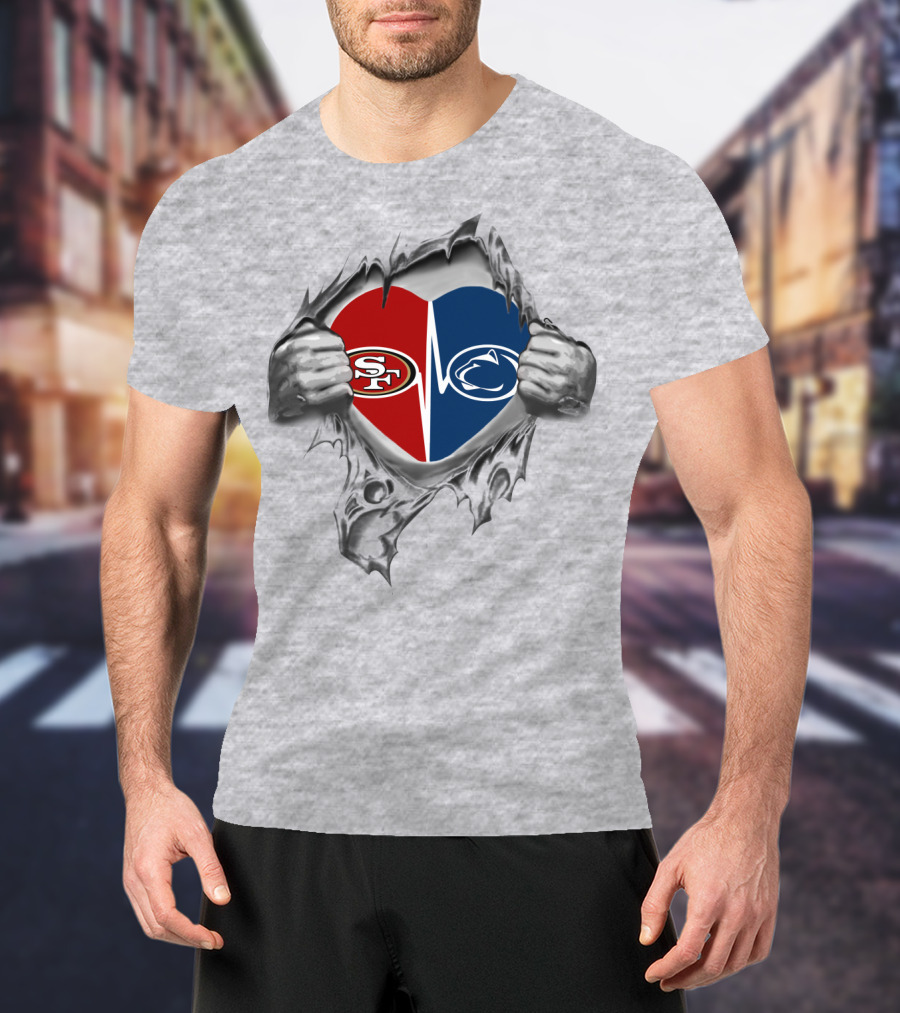 49ers Penn State Heartbeat Passion T-Shirt