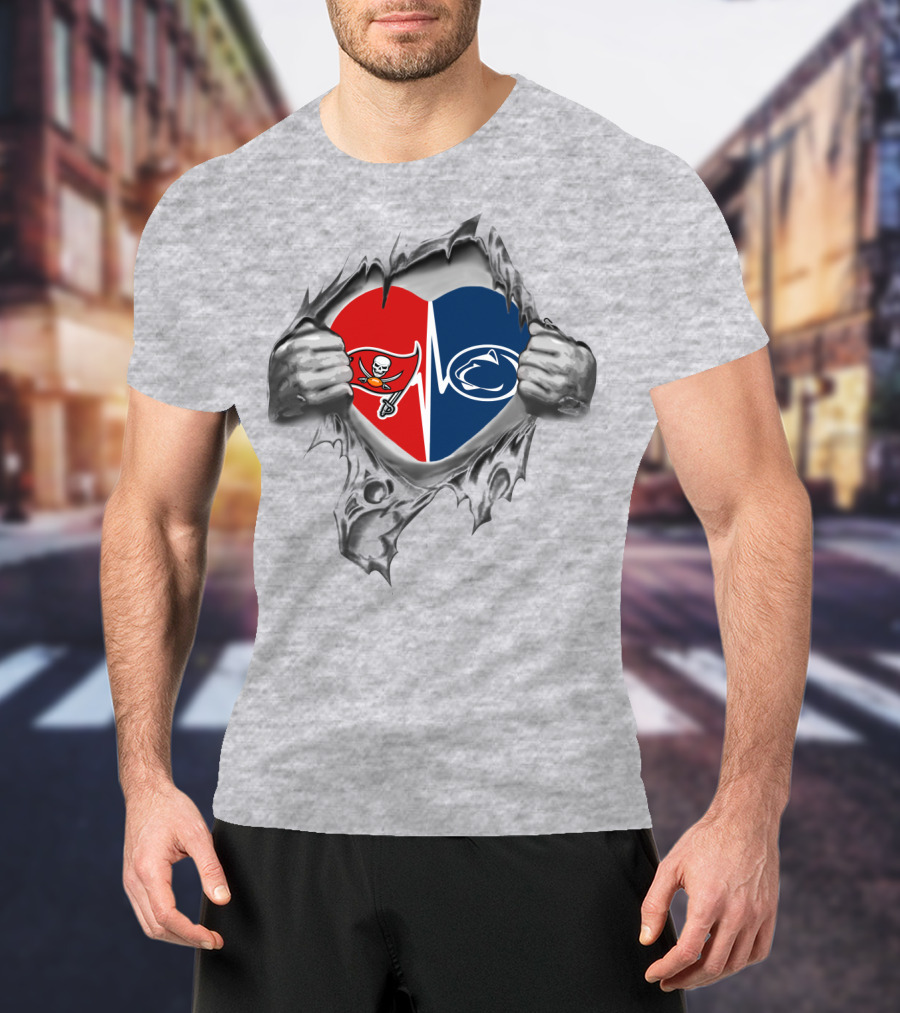 Buccaneers Penn State Heartbeat Logo Mashup T-Shirt