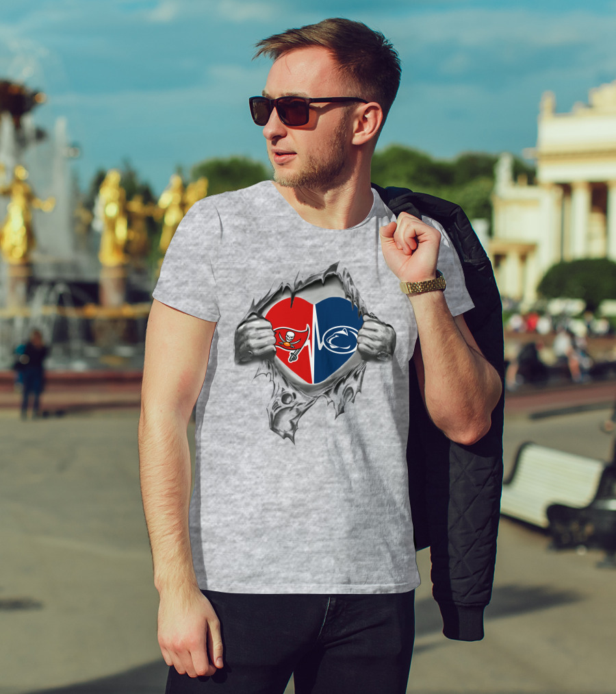 Buccaneers Penn State Heartbeat Logo Mashup T-Shirt