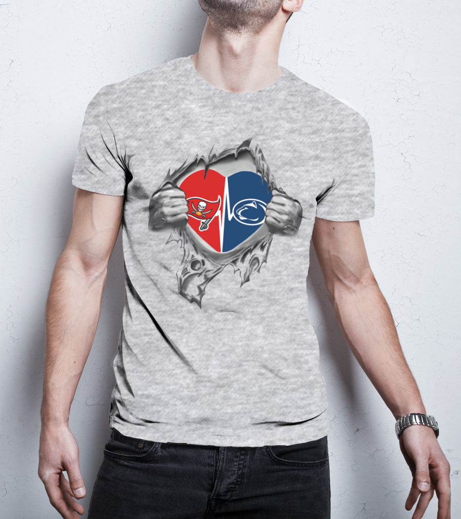 Buccaneers Penn State Heartbeat Logo Mashup T-Shirt