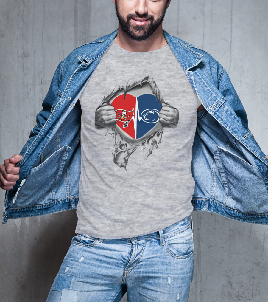 Buccaneers Penn State Heartbeat Logo Mashup T-Shirt