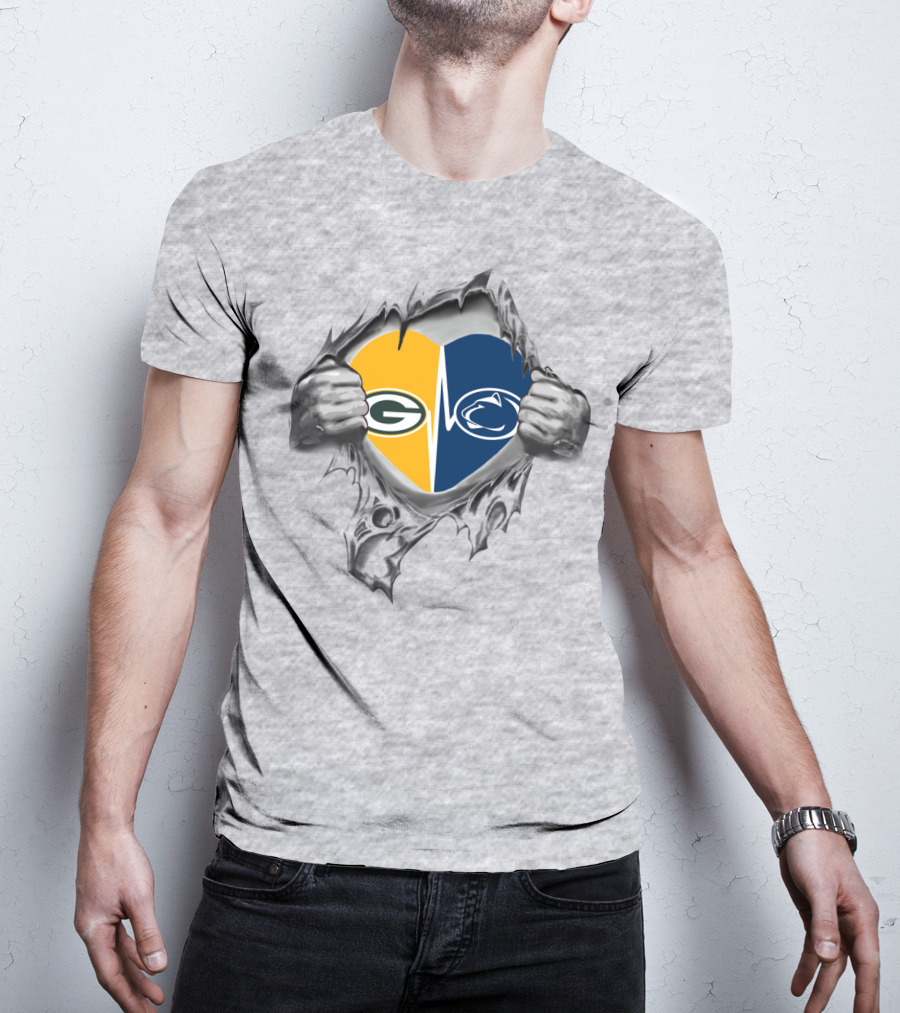 Packers Penn State Heart Logo Fusion T-Shirt
