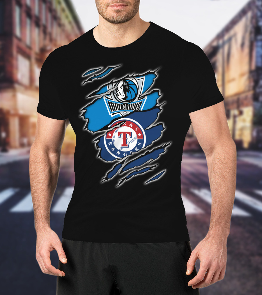 Mavericks Rangers Texas Rip Claw T-Shirt
