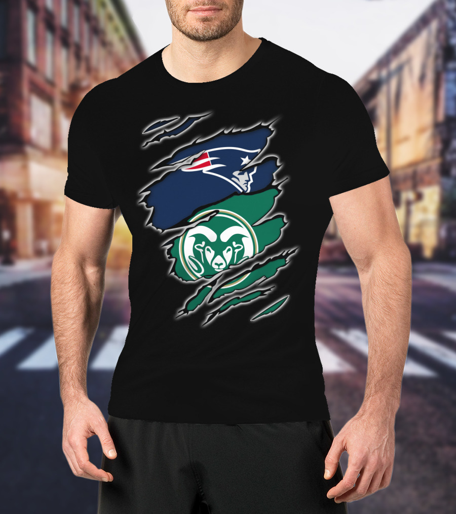 New England Patriots Colorado State Rams Claw T-Shirt
