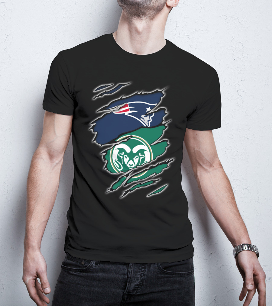 New England Patriots Colorado State Rams Claw T-Shirt