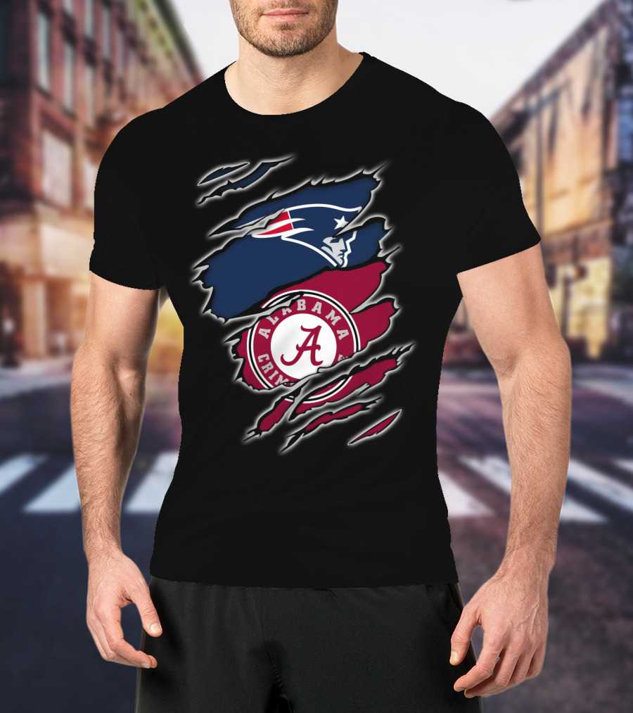 Patriots And Alabama Crimson Tide Fan Collaboration T-Shirt