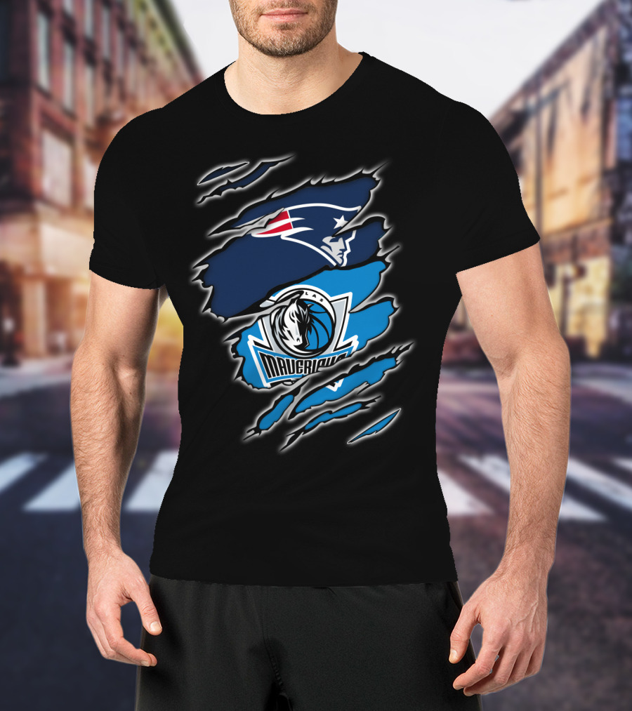 Patriots And Mavericks NFL NBA Football Basketball Team T-Shirt