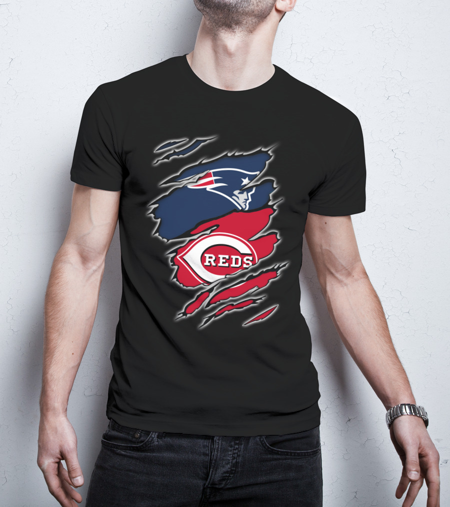 Patriots And Cincinnati Reds Fan Collaboration T-Shirt