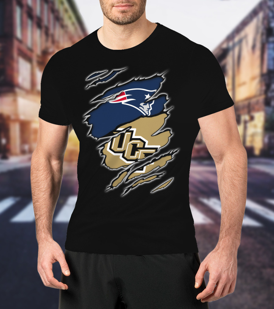 New England Patriots UCF Knights Crossover T-Shirt