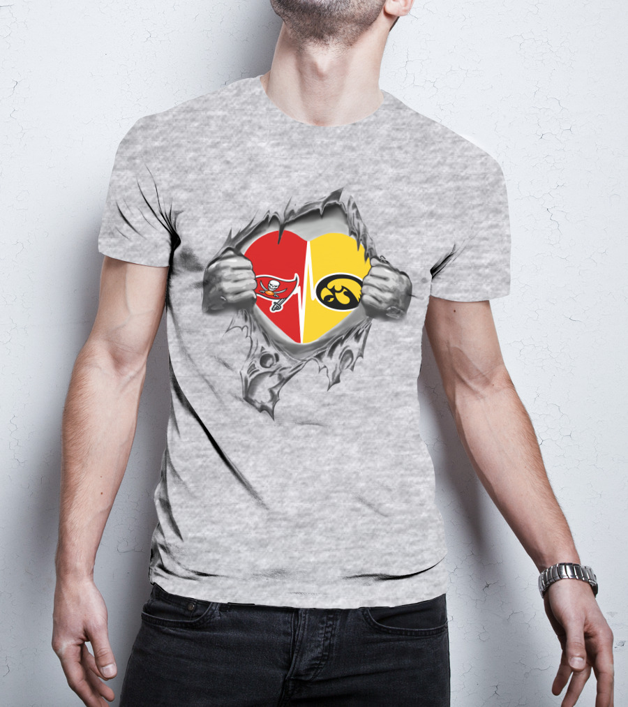 Hawkeyes Buccaneers Heart Passion Torn T-Shirt
