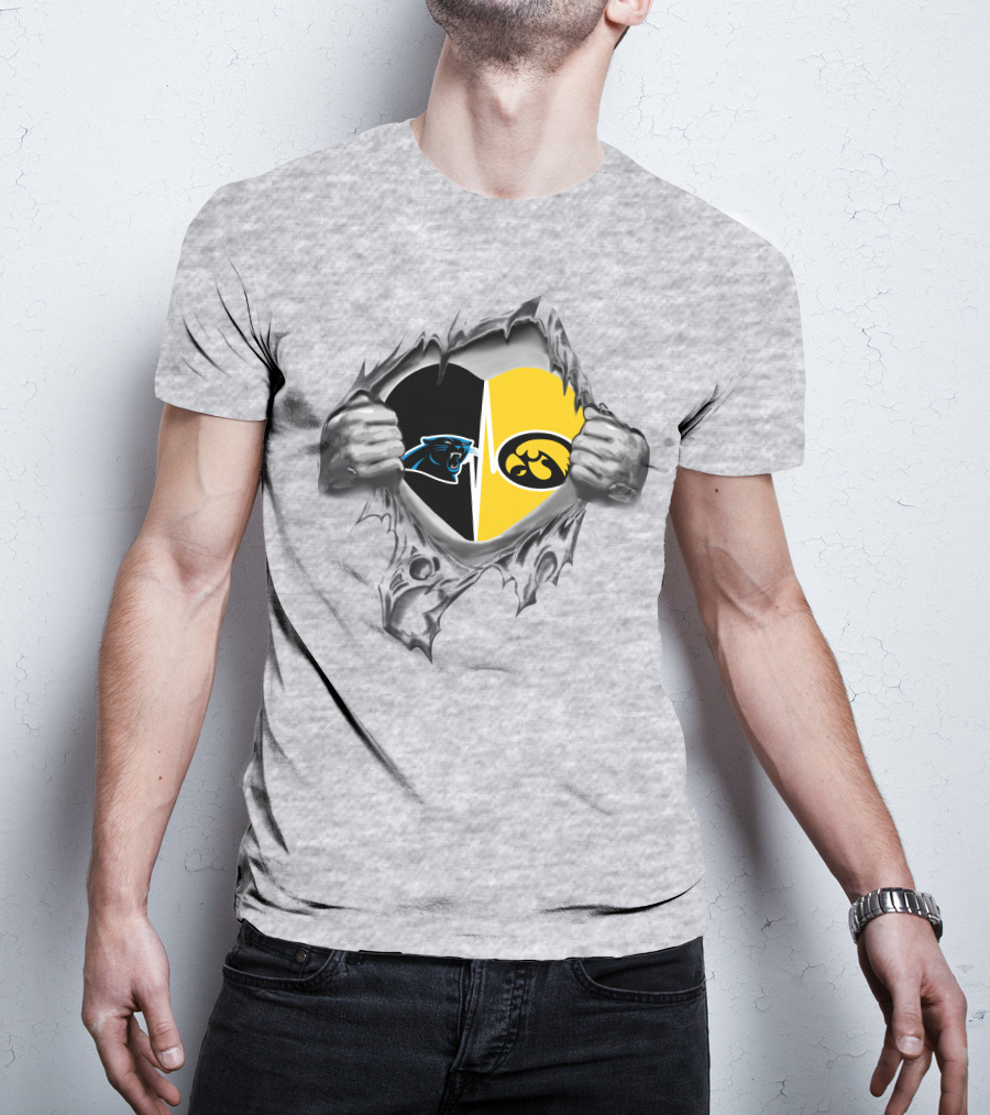 Hawkeyes Panthers Heart Inside Silver Claw Tear T-Shirt