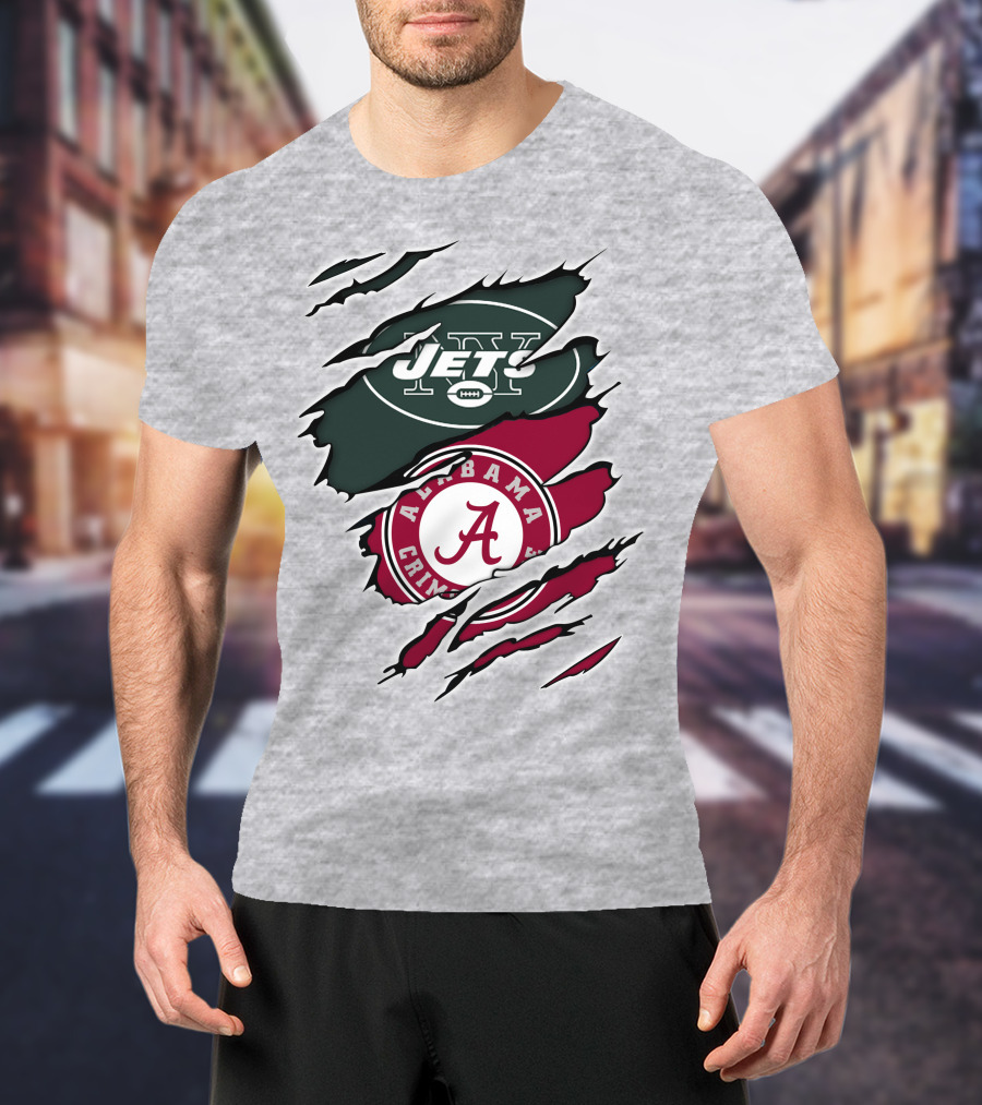 Jets Alabama Crimson Tide Crossover T-Shirt