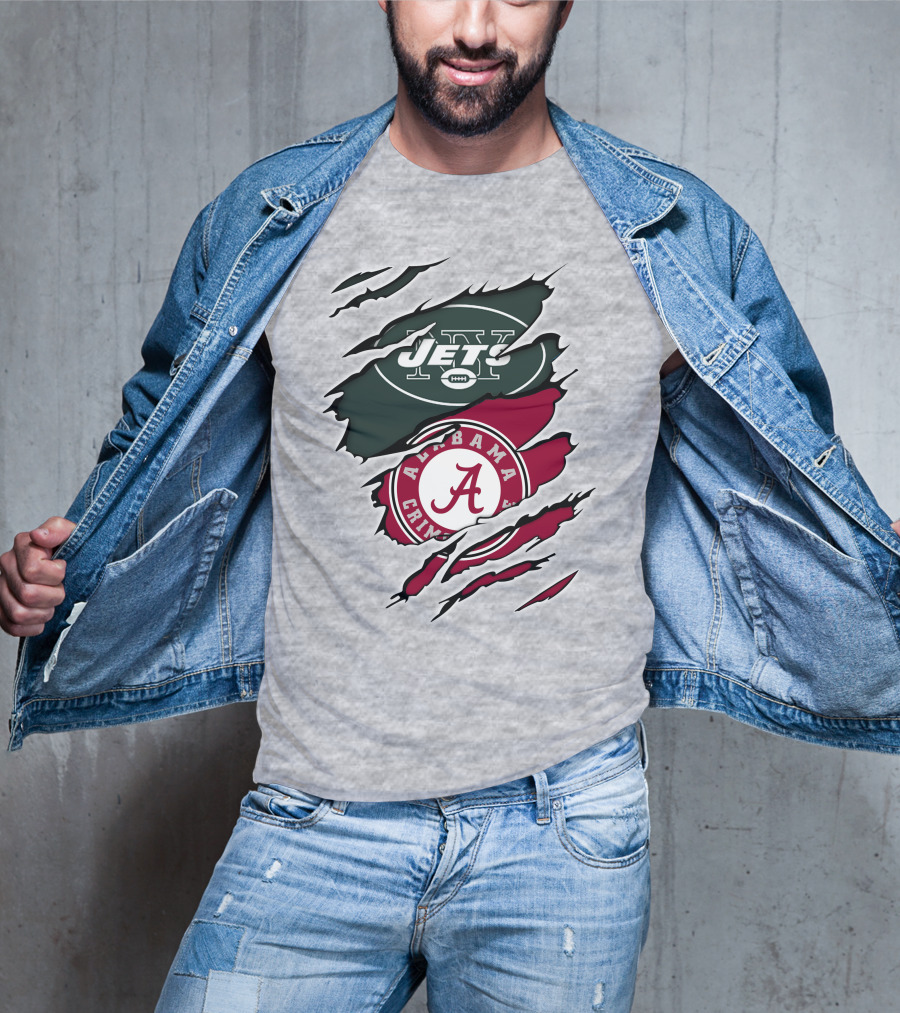 Jets Alabama Crimson Tide Crossover T-Shirt