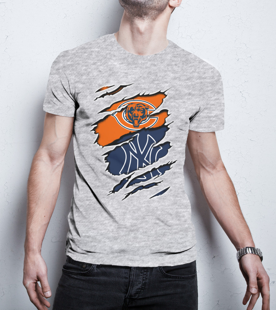 Bears Yankees Yankees Logos Combo T-Shirt