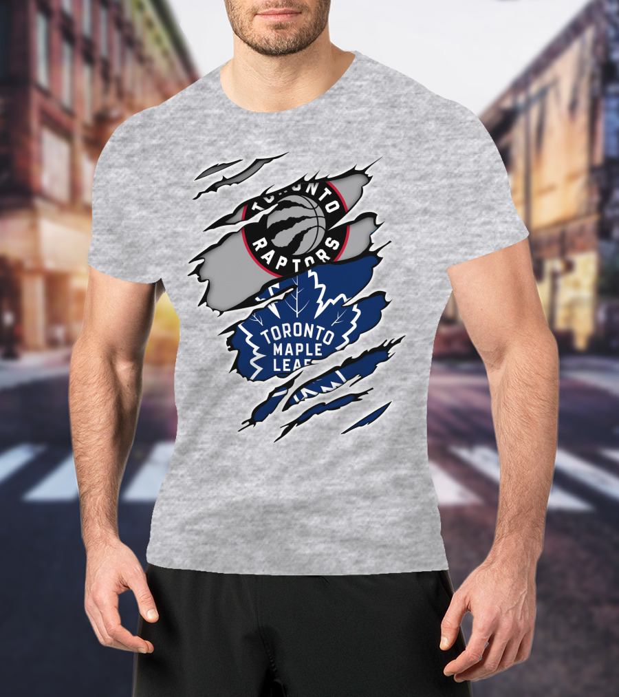 Toronto Raptors Toronto Maple Leafs Logo Mashup T-Shirt