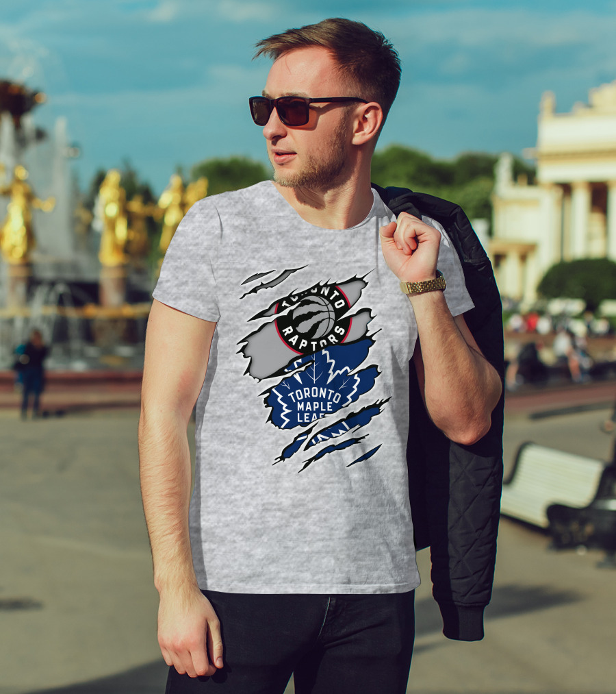 Toronto Raptors Toronto Maple Leafs Logo Mashup T-Shirt