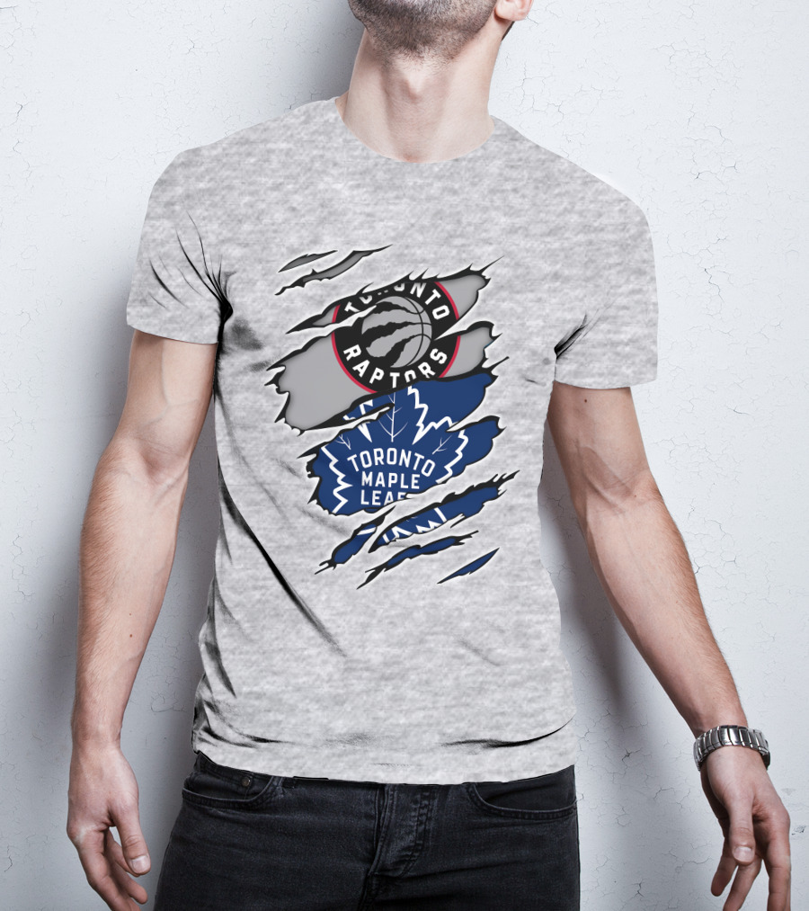 Toronto Raptors Toronto Maple Leafs Logo Mashup T-Shirt