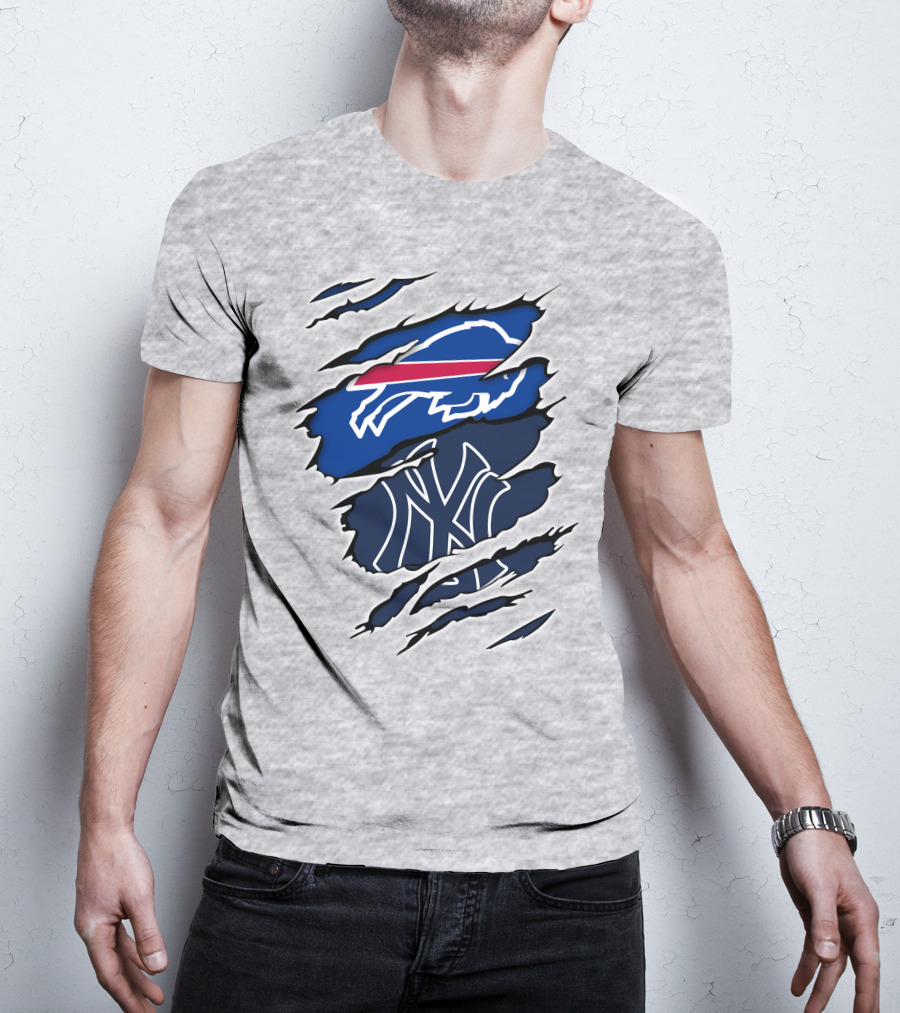 Buffalo Bills New York Yankees Ripped T-Shirt