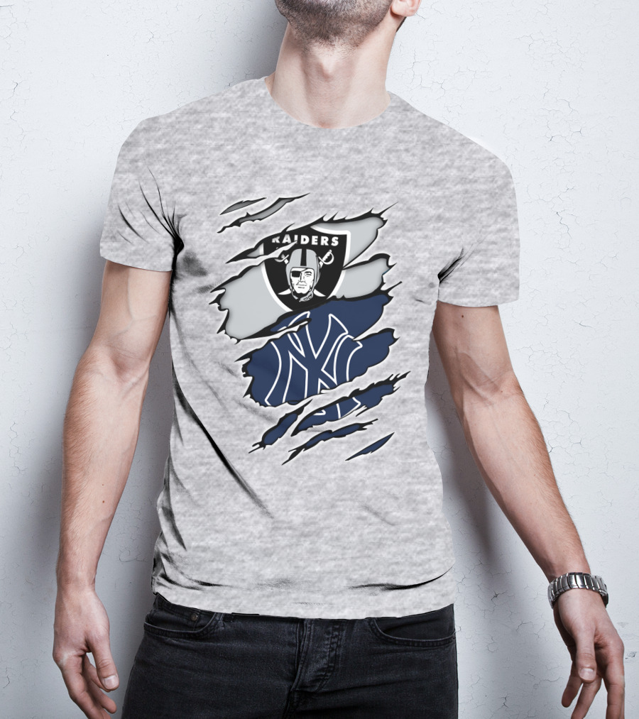 Raiders Yankees Collaboration Fan Support T-Shirt